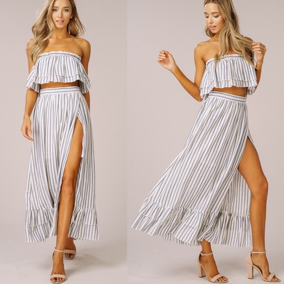 Bellanblue Dresses & Skirts - BRITTANIE Stripe Skirt Set - BLUE Bellanblue Dresses & Skirts - BRITTANIE Stripe Skirt Set - BLUE